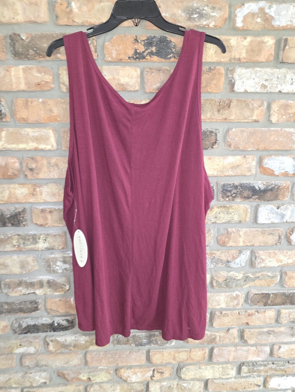 Boutique Scoop Neck Tank Top - Berry Plum